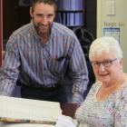 Waitaki District Archives curator of archives Christopher Meech (left) and New Zealand Society of...