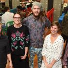 At the ``soft launch'' of the Risingtide grants are (from left) Jo Mohan and Lika Licul of...