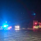 Emergency services at the scene on State Highway 6 at Frankton, outside the Frankton Golf Course....