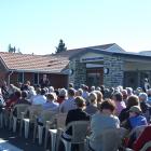 Clark addresses Ranfurly residents yesterday at the opening of Maniototo's revamped medical...