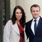 NZ Prime Minister Jacinda Ardern and French President Emmanuel Macron. Photo: AP