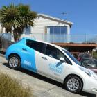 An electric car on Baldwin St. Photo: ODT files