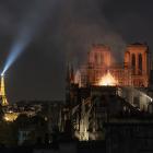 Flames and smoke rise from the Notre Dame Cathedral in Paris last week. Photo: Getty Images