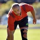 Highlanders outside back Matt Faddes at training at Logan Park yesterday. PHOTO: PETER MCINTOSH