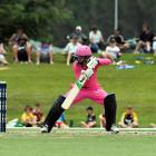Northern Spirits opener Katie Gurrey guides the ball past Otago Sparks wicketkeeper Katey Martin...