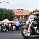 A motorcycle pulls out from Montecillo Veterans Home and Hospital. Photos: Peter McIntosh 
