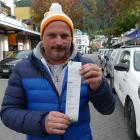 Arrowtown resident Glen Wallace and his fine for ``freedom camping'' on Rees St. PHOTO: GUY...