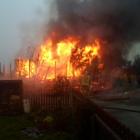 Firefighters tackle the blaze on Friday. Photo: Supplied