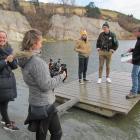 Dunedin director Anya Tate-Manning (left) gets ready to shoot a segment of her short film at the...