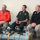 Winchman Lester Stevens (from left), paramedic John Lambeth and pilot Andrew "Heff" Hefford spoke...