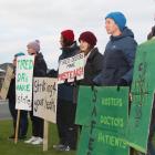 Junior doctors in Invercargill protest outside Southland Hospital as part of a national five day...