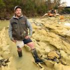 Michael Johnston was quite relaxed after fossilised moa footprints he discovered in the Kyeburn...