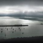 Light filters in through afternoon clouds over Oamaru Harbour this month. The Waitaki District...