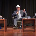 Discussing the future of fossil fuels at the Minerals Forum in Dunedin yesterday are (from left)...