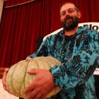 Richard Wallace, of Oamaru, holds his prize-winning pumpkin at the North Otago Horticultural...