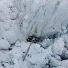 The crashed helicop
ter on Fox Glacier. PHOTO: SUPPLIED