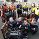Otago Polytechnic automotive and mechanical engineering students (back row, from left): Arizona...