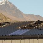 The fire-damaged roof at Macaulay Motors in Queenstown. Photo: Guy Williams