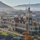 The Dunedin Railway Station is bathed by autumnal sun. PHOTO: GERARD O'BRIEN
