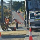 Contractors work in Brighton Rd in Westwood to finish nine months' work on a blocked sewerage...