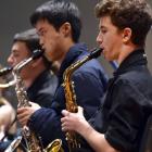 The Dunedin Youth Jazz Orchestra from left Ollie Meikle (18) Kevin Chen (18) and Sam Meikle (16)...