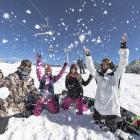 Skiers enjoying good early snowfalls at the Mount Buller Alpine Resort, Victoria, Australia....