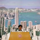 Hong Kong Chief Executive Carrie Lam speaks at a news conference in Hong Kong. Photo: Reuters 