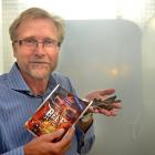 Bjorn Oscar Sollie with his Central Otago flavoured beef jerky in front of the smoke-house, at...