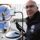 Lauder Niwa atmospheric technician Michael Kotkamp displays a warning decoy and some of the...