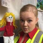Sophie Worner, who plays the lead in short film M.U.M as a toy factory employee, holds her...