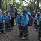 Children from Winton Kindergarten head out for their morning nature-based learning experience on...