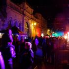 Hundreds of people line Harbour St for Oamaru on Fire on Saturday. PHOTOS: DANIEL BIRCHFIELD
