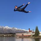 AJ Hackett Bungy crew member Darius Lindsay (19) gets some air during a trial run of the company...