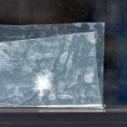 It is understood that a marble-like object was recovered after this pane of glass at Redpaths in...