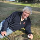 Roxburgh Golf Club member Ralph Nichol finds his golf ball - but not in the hole he intended -...