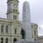 The former Oamaru chief post office, now the Waitaki District Council headquarters (rear), and...