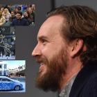 Black Christmas producer Adam Hendricks speaks to University of Otago film students. Insets, from...