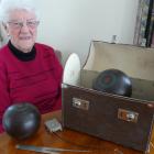 Veteran Balclutha bowls player Phyllis Peek (91), of Balclutha, lays out the tools of her trade,...