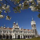 Dunedin Railway Station in springtime. Photo: Getty Images 