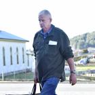 Laurence McGuire, of Moeraki, heads in to the Palmerston Sports Hall in Palmerston yesterday to...