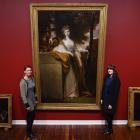 Dunedin Public Art Gallery curators Lucy Hammonds and Lauren Gutsell pictured with one of the...