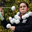 Dunedin schoolgirl Georgia Tiatia (12) Fa'atoese Latu shows off her wares at her home in...