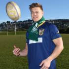 United States rugby player Owen Hundt tosses the ball around at Kettle Park last week. PHOTO:...