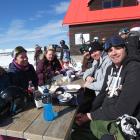 Soaking up the sun at Cardrona are (from left) Alana Martin, Anna Hoyles, Jade Harrop, Liam James...