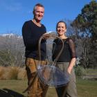 Wanaka couple Alex Guichard and Monique Kelly show the lightweight qualities of their chair made...