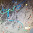 A flight tracker shows the route the plane took before landing in Dunedin. 