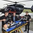 Otago Rescue Helicopter Trust paramedics Pete Walker-Nell (left) and Ryan Burgess (right) test...