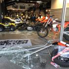 The immediate aftermath of the Sunday night ram-raid at McIver and Veitch in Dunedin, in which a ...
