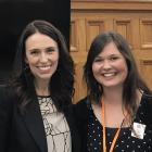 Kelsey Brown and Prime Minister Jacinda Ardern at a Parliament event recognising child poverty...