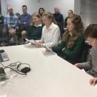 St Gerard's School pupils (from left) Lydia Sanders (13), Imojen Constable (13), Olivia Dyson (12...